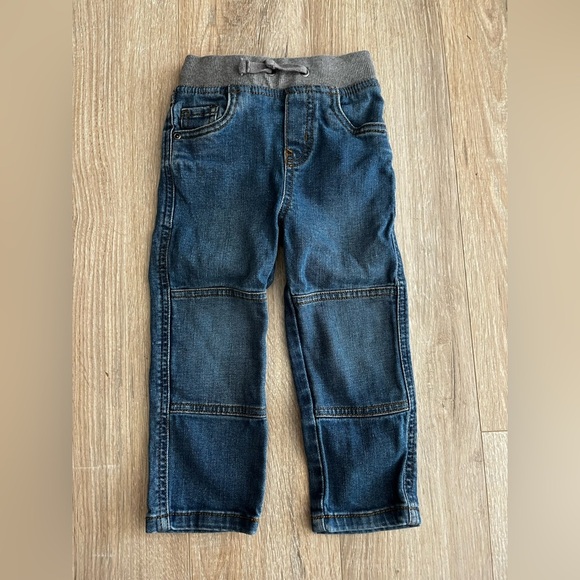 Hanna Andersson Kids Pull-On Kick Start Jeans Medium Light Wash - Size 3T - Picture 2 of 6
